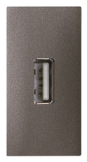 Механизм USB разъёма, тип А, с USB разъёмом мама на тыльной стороне, 1-модульный, серия Zenit, цвет антрацит | 2CLA215590N1801 | ABB