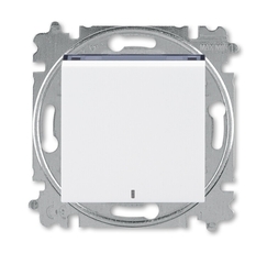 ABB Levit Белый / дымчатый чёрный Выключатель кнопочный 1-кл. с подсветкой | 3559H-A91447 62W | 2CHH599147A6062 | ABB