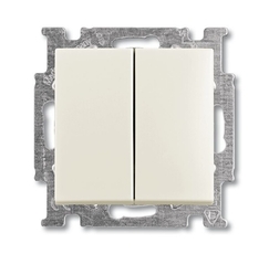 ABB Basic 55 Шале (белый) Выключатель 2-х клавишный | 1012-0-2187 | 2CKA001012A2187 | ABB