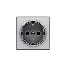 Накладка для розетки SCHUKO с линзой для контрольной подсветки, серия SKY, цвет нержавеющая сталь|2CLA858880A1401| ABB