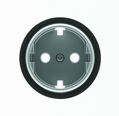 Накладка для розетки SCHUKO с плоской поверхностью, серия SKY Moon, кольцо чёрное стекло|2CLA868890A1501| ABB