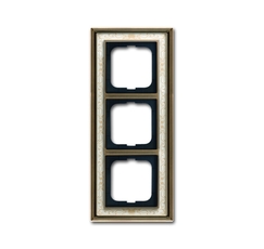 Рамка 3-постовая, серия Династия, Латунь античная, белая роспись | 1754-0-4592 | 2CKA001754A4592 | ABB