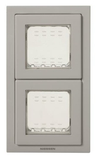 ABB Zenit Рамка монтажная 2-постовая, 2-модульная, рамка+набор монтажный IP55, FM, серый | N3272 GR | 2CLA327200N1701 | ABB