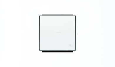 Клавиша для 1-клавишных выключателей/переключателей/кнопок с символом ЗВОНОК и линзой подсветки, серия SKY, цвет альпийский белый|2CLA850430A1101| ABB