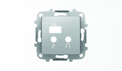 Накладка для механизма медиа-комбайна арт.9368.3, серия SKY, цвет нержавеющая сталь|2CLA856830A1401| ABB