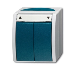 Выключатель жалюзи, с фиксацией, для открытого монтажа, IP44, серия ocean, цвет серый/сине-зелёный | 1085-0-1612 | 2CKA001085A1612 | ABB