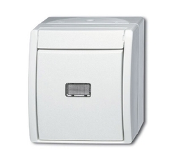 Переключатель 1-клавишный, с подсветкой, IP44, для открытого монтажа, серия ocean, цвет альпийский белый | 1085-0-1626 | 2CKA001085A1626 | ABB