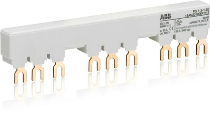 Шинная разводка 3-фазн. PS1-3-1-65 до 65А для 3-х автоматов типа MS116, MS132 с 1-м доп. контактом | 1SAM201906R1113 | ABB