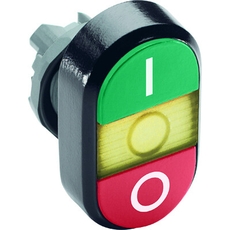 Кнопка двойная MPD2-11Y (зеленая/красная) желтая линза с текстом (I/O) | 1SFA611131R1103 | ABB