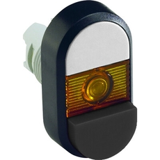 Кнопка двойная MPD16-11Y (белая/черная-выступающая) желтая линза без текста | 1SFA611145R1103 | ABB