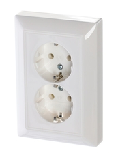 ABB Basic 55 Альп. белый Розетка 2-ая с/з моноблок | 2014-0-1462 | 2CKA002014A1462 | ABB