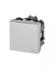 ABB Zenit Альп. белый Розетка с/з с защитными шторками с крышкой (2 мод) | N2288.1 BL | 2CLA228810N1101 | ABB