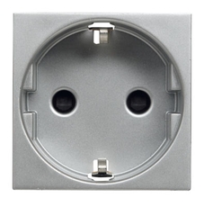 ABB Zenit Серебряный Розетка с/з с защитными шторками, безвинт. зажим, (2 мод) | N2288.6 PL | 2CLA228860N1301 | ABB