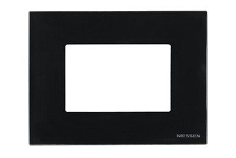 ABB Zenit Стекло Черное Рамка итальянский стандарт на 3 модуля | N2473 CN | 2CLA247300N3101 | ABB