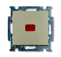 ABB Basic 55 Шампань Выключатель кнопочный 1-клавишный, с линзой, без лампы, НО контакт | 1413-0-1092 | 2CKA001413A1092 | ABB