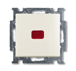 ABB Basic 55 Шале (белый) Выключатель кнопочный 1-клавишный, с линзой, без лампы, НО контакт | 1413-0-1100 | 2CKA001413A1100 | ABB