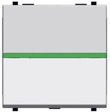 ABB Zenit Серебряный Выключатель 1-клавишный кнопочный с индикацией НО-контакт (2 мод) | N2204.5 PL | 2CLA220450N1301 | ABB