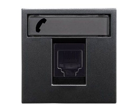 ABB Zenit Антрацит Розетка телефонная на 6 контактов, RJ12, (2 мод) | N2217.6 AN | 2CLA221760N1801 | ABB