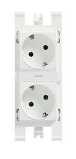 Блок из 2-х розеток SCHUKO, цвет альпийский белый | T1088 BL | 2CLA108800T1001 | ABB