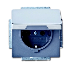 Розетка SCHUKO 16А 250В с крышкой, серия pur/сталь | 2018-0-1490 | 2CKA002018A1490 | ABB