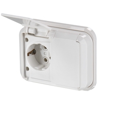 Розетка DoubleSCHUKO в сборе с заземлением, 16А / 250В, IP44, зажимные клеммы, серия Jussi, белый | 302EUG | 2TKA000943G1 | ABB