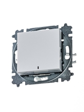 ABB Levit Белый / ледяной Переключатель 1-кл. с подсветкой ориентационная | 3559H-A06446 01W | 2CHH590646A6001 | ABB