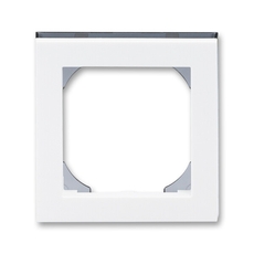 ABB Levit Белый / дымчатый чёрный Рамка одинарная 55х55 для механизмов BJE | 3901H-A05510 62 | 2CHH015510A4062 | ABB