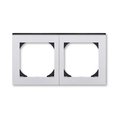 ABB Levit Серебро / дымчатый чёрный Рамка двойная 55х55 для механизмов BJE | 3901H-A05520 70 | 2CHH015520A4070 | ABB