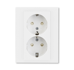 ABB Levit Белый / белый Розетка 2-ая с з/к со шторками 16А | 5522H-C03457 03W | 2CHH223457C6003 | ABB