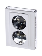 ABB Levit Белый / дымчатый чёрный Розетка 2-ая с з/к со шторками 16А | 5522H-C03457 62W | 2CHH223457C6062 | ABB