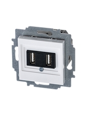 ABB Levit Белый USB зарядка 2-ая | 5014H-A00040 03W | 2CHH290040A6003 | ABB