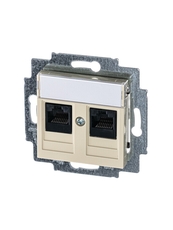 ABB Levit Слоновая кость Розетка комп. 2-ая 2хRJ45 категория 5e | 5014H-A51018 17W | 2CHH295118A6017 | ABB