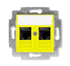 ABB Levit Жёлтый Розетка комп. 2-ая 2хRJ45 категория 6 | 5014H-A61018 64W | 2CHH296118A6064 | ABB