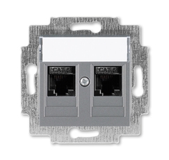 ABB Levit Сталь Розетка комп. 2-ая 2хRJ45 категория 6 | 5014H-A61018 69W | 2CHH296118A6069 | ABB