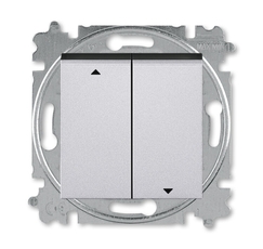 ABB Levit Серебро / дымчатый чёрный Выключатель жалюзи 2-кл. без фиксации клавиш | 3559H-A88445 70W | 2CHH598845A6070 | ABB