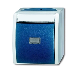 Кнопка 1-ая, НО контакт, с 2-мя независимыми сигнальными контактами, IP44, серия ocean цвет серый/сине-зелёный | 1484-0-0373 | 2CKA001484A0373 | ABB