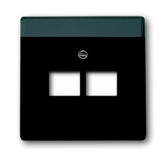 Плата центральная (накладка) для 2-постовой телекоммуникационной розетки , серияsolo/future, цвет чёрный бархат | 1710-0-3911 | 2CKA001710A3911 | ABB