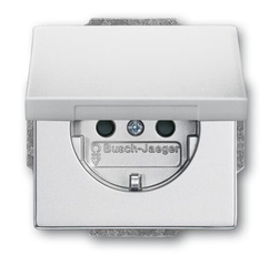 Розетка SCHUKO 16А 250В с защитными шторками, с крышкой, серия future, цвет серебристый аллюминий | 2CKA002018A1519 | ABB