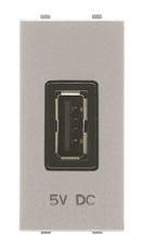Механизм USB зарядного устройства, 1М, 2000 мА, 5В, серия Zenit, цвет серебристый | 2CLA218520N1301 | ABB