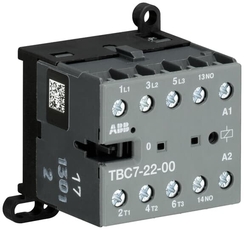 Мини-контактор TBC7-22-00-62 (12A при AC-3 400В), катушка 77-143VDC, с винтовыми клеммами | GJL1313561R6002 | ABB