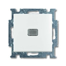 ABB Basic 55 Альп. белый Переключатель 1-клавишный с подсветкой и N-клеммой | 1012-0-2143 | 2CKA001012A2143 | ABB