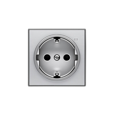 Накладка для розетки SCHUKO с линзой для контрольной подсветки, серия SKY, цвет серебристый алюминий|2CLA858880A1301| ABB