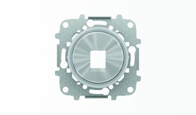Накладка для 1-го суппорта/разъёма типа 2017... или 2018..., со стальным суппортом, серия SKY Moon, кольцо хром|2CLA861810A1401| ABB