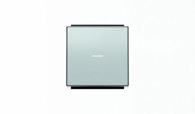 Клавиша для 1-клавишных выключателей/переключателей/кнопок с символом I/O и линзой подсветки, серия SKY, цвет серебристый алюминий|2CLA850140A1301| AB