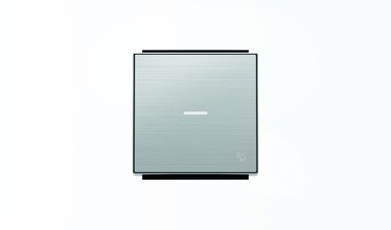 Клавиша для 1-клавишных выключателей/переключателей/кнопок с символом ЗВОНОК и линзой подсветки, серия SKY, цвет нержавеющая сталь|2CLA850430A1401| AB