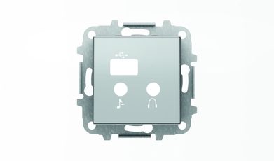 Накладка для механизма медиа-комбайна арт.9368.3, серия SKY, цвет серебристый алюминий|2CLA856830A1301| ABB