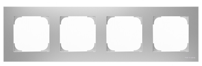 Рамка 4-постовая, серия SKY, цвет серебристый алюминий|2CLA857400A1301| ABB