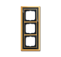 Рамка 3-постовая, серия Династия, Латунь полированная, черное стекло | 1754-0-4567 | 2CKA001754A4567 | ABB