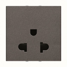 ABB Zenit Механизм розетки EU/US (смешанного) стандарта с заземлением (2P+E), 2M, 13А / 127В, антрацит | N2238 AN | 2CLA223800N1801 | ABB