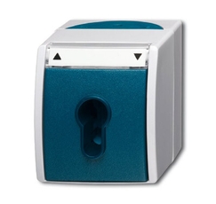 Выключатель жалюзи с ключом (для замка) 2-полюсный, IP44, серия ocean, цвет серый/сине-зелёный | 1101-0-0916 | 2CKA001101A0916 | ABB